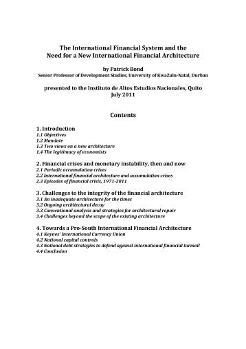 The International Financial System and the Need for a New ...