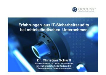 Erfahrungen aus It-Sicherheitsaudits bei mittelständischen ...