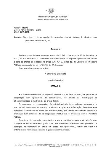 Circular 12/2012 - Procuradoria-Geral da República