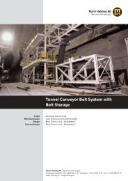 Tunnel Conveyor Belt System with Belt Storage - Marti Holding AG