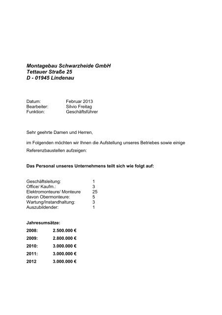 01945 Lindenau - Montagebau Schwarzheide GmbH