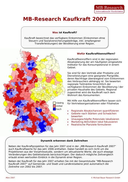 MB-Research Kaufkraft 2007 - Michael Bauer Research GmbH