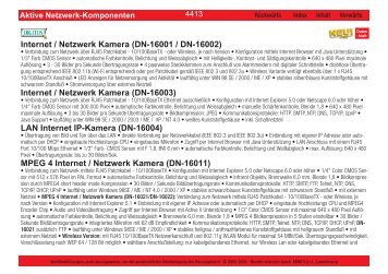 Internet / Netzwerk Kamera (DN-16001 / DN-16002) Internet ...