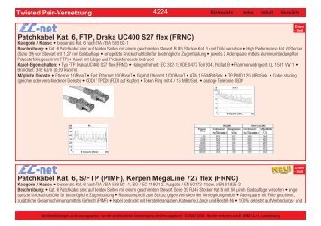 Patchkabel Kat. 6, S/FTP (PIMF), Kerpen MegaLine 727 flex (FRNC ...