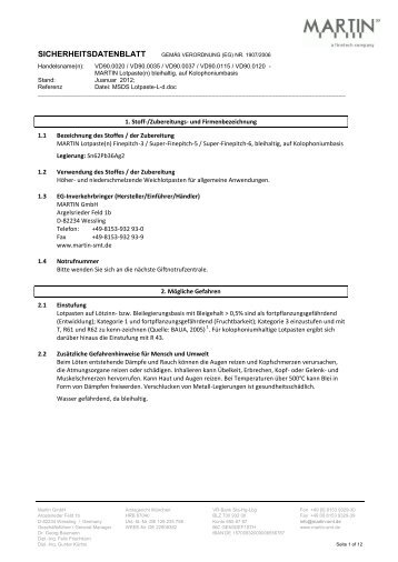 Lotpaste , bleihaltig, Klasse 3 / 5 / 6 - martin-smt.de