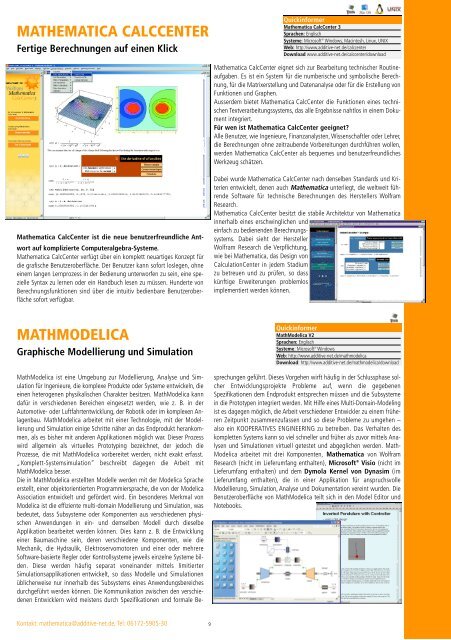 Mathematica Zusatzpakete - ADDITIVE Soft und Hardware für ...