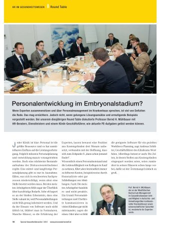 Personalmanagement im Embryonalstadion Round Table der ...