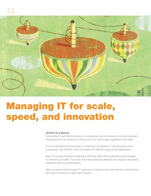 Managing IT for scale, speed, and innovation - McKinsey & Company