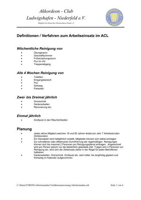 Akkordeon - Club Ludwigshafen - Niederfeld e.v.