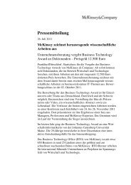 Pressemeldung (22 kB) - McKinsey & Company