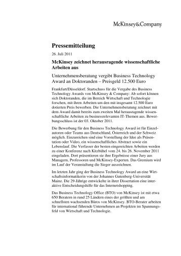 Pressemeldung (22 kB) - McKinsey & Company