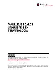MANLLEUS I CALCS LINGÜÍSTICS EN TERMINOLOGIA - Termcat