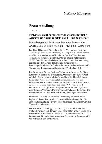 Pressemitteilung (62 kB) - McKinsey & Company