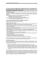 Plec de clàusules administratives - Ajuntament de Sant Celoni