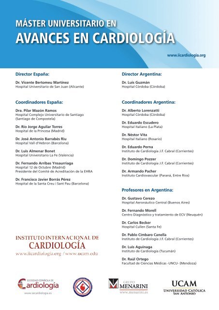 Información básica - Máster Universitario en avances en Cardiología