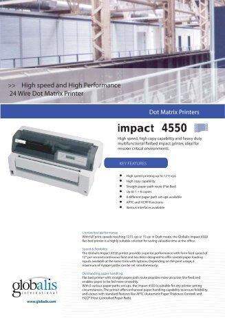 Dot Matrix Printers impact 4550 - Globalis International