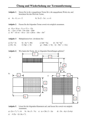 Übung und Wiederholung zur Termumformung