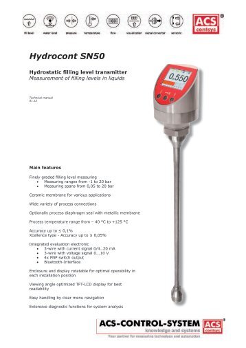 Hydrocont SN50 - acs-controlsystem.de