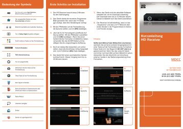 Bedienanleitung HD-Receiver Kurzanleitung - MDCC