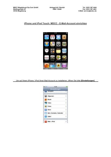 iPhone und iPod Touch: MDCC - E-Mail-Account einrichten