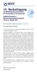 14. Herbsttagung - MDGP