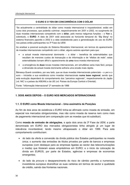 INFORMAÇÃO INTERNACIONAL - Departamento de Prospectiva e ...