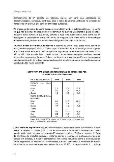 INFORMAÇÃO INTERNACIONAL - Departamento de Prospectiva e ...