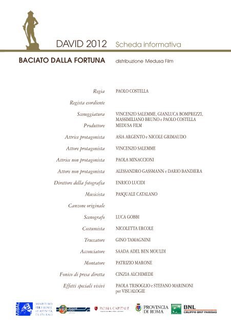 scarica catalogo in formato pdf - David di Donatello