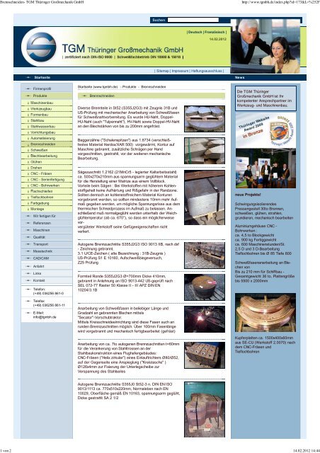 Brennschneiden- TGM Thüringer Großmechanik GmbH
