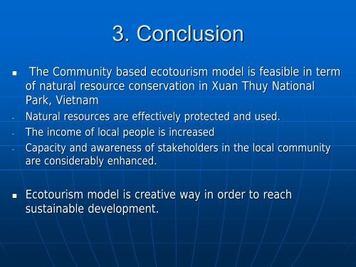 A successful case in wetland resource management : XUAN THUY ...