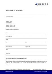 Anmeldung für SEMINAR: - der MEBEDO GmbH