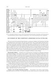 succession of the famennian ammonoid faunas in poland