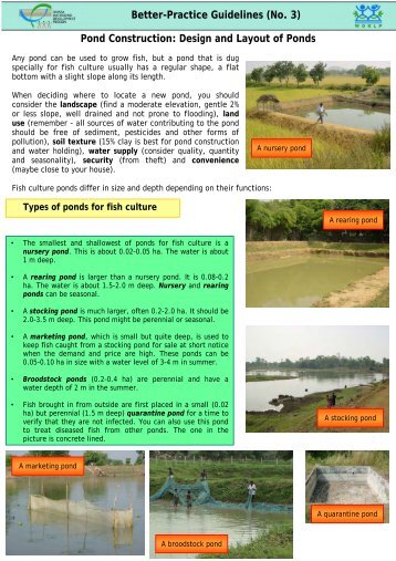 Design and Layout of Ponds Better-Practice Guidelines (No. 3)