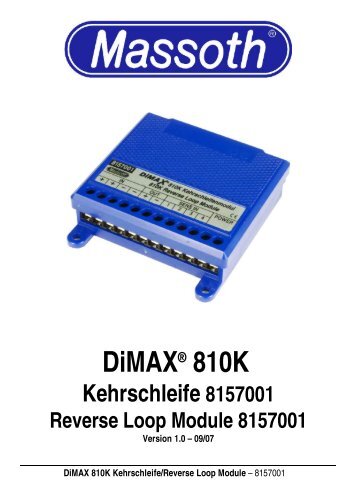 DiMAX® 810K Kehrschleife 8157001 Reverse Loop ... - Massoth