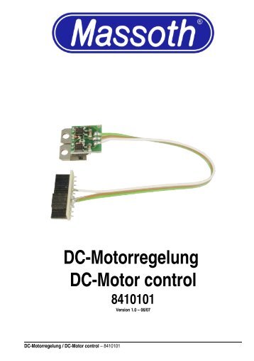 DC-Motorregelung DC-Motor control 8410101 - Massoth