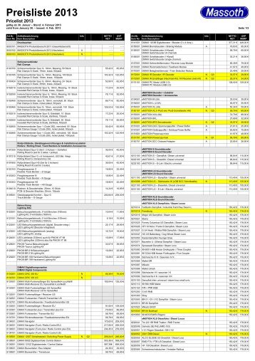 Preisliste 2013 - Massoth