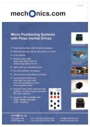MS 30 Miniature Translation Stages with piezo ... - mechOnics ag