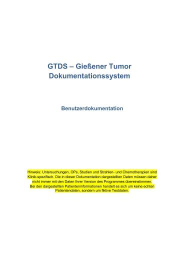 GTDS â GieÃener Tumor Dokumentationssystem