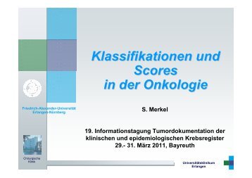 Klassifikationen und Scores in der Onkologie