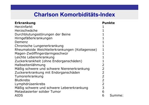 Klassifikationen und Scores in der Onkologie