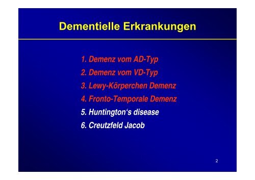 Therapie & Differentialdiagnose der Demenz