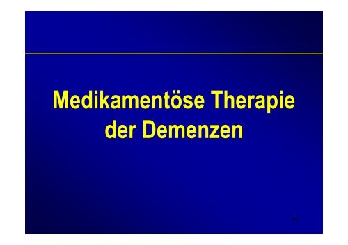 Therapie & Differentialdiagnose der Demenz