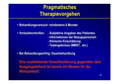 Therapie & Differentialdiagnose der Demenz