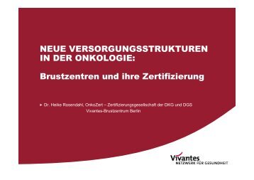 NEUE VERSORGUNGSSTRUKTUREN IN DER ONKOLOGIE ...