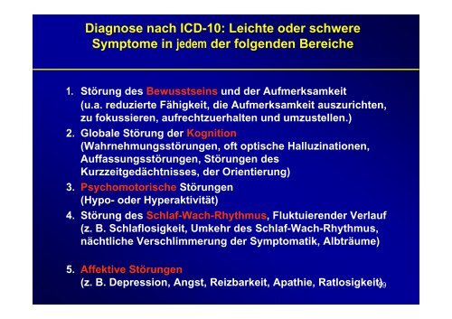 1 F0 Organische, einschließlich symptomatischer psychischer ...