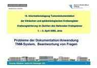Probleme der Dokumentation/Anwendung TNM-System ...