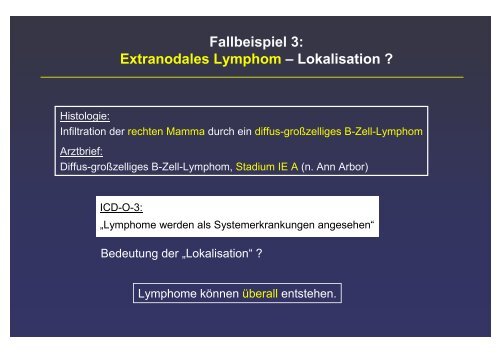 Klassifikation und Dokumentation maligner hämatologischer ...