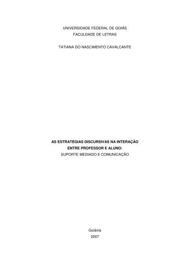 universidade federal de goiás faculdade de letras tatiana do ...