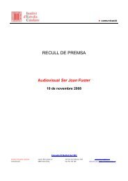 RECULL DE PREMSA - Institut d'Estudis Catalans