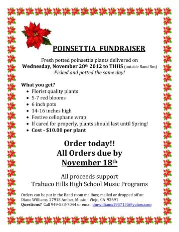 Poinsettia Fundraiser Order Form - Trabuco Hills High School ...